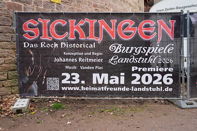 Hinweis auf die kommenden Burgspiele Landstuhl (Foto: Holger Knecht)