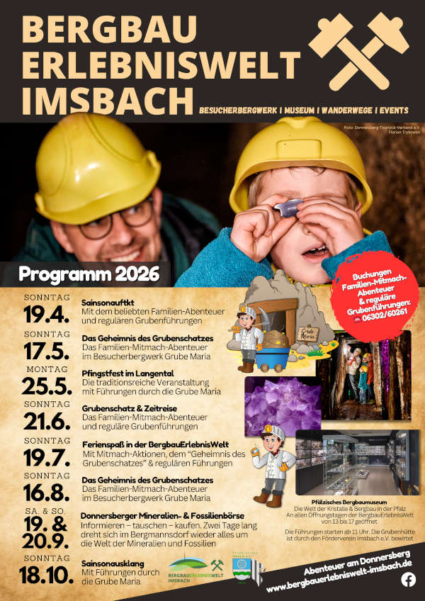 BergbauErlebnisWelt Imsbach startet im April 2026 in die Saison