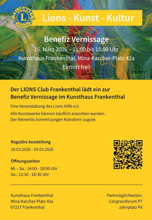 Ausstellung Lions - Kultur - Kunst im März 2026 in Frankenthal