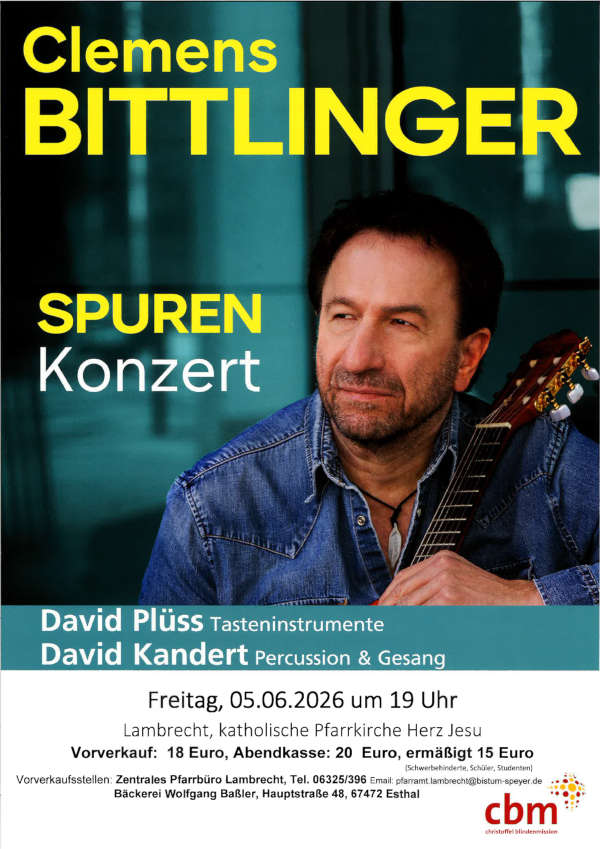 “Spuren” – Konzert mit Clemens Bittlinger im Juni 2026 in Lambrecht