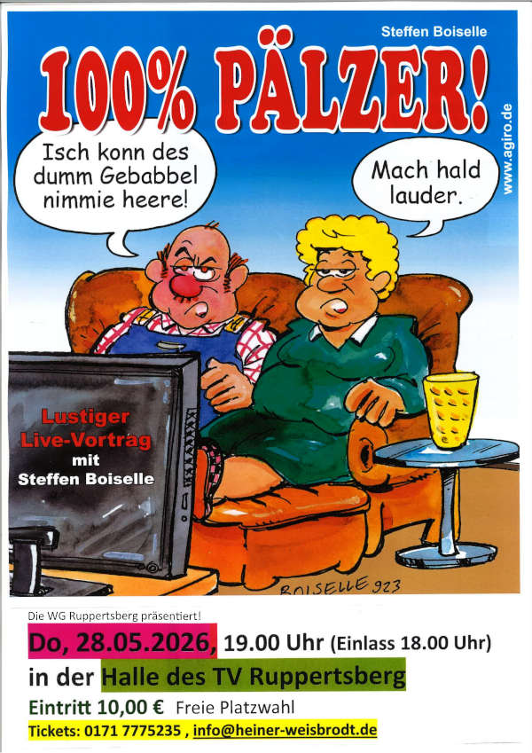 Dorfabend 100% Pfälzer im Mai 2026 in Ruppertsberg