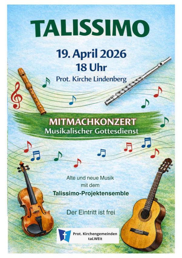 Mitmachprojekt „Talissimo“ im April 2026 in Lindenberg