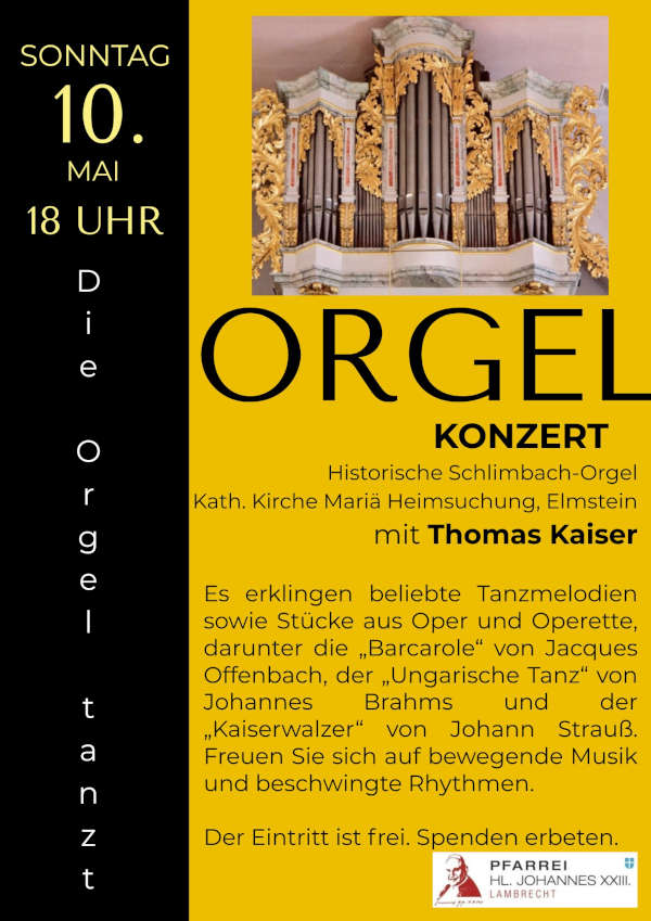 "Die Orgel tanzt" im Mai 2026 in Elmstein