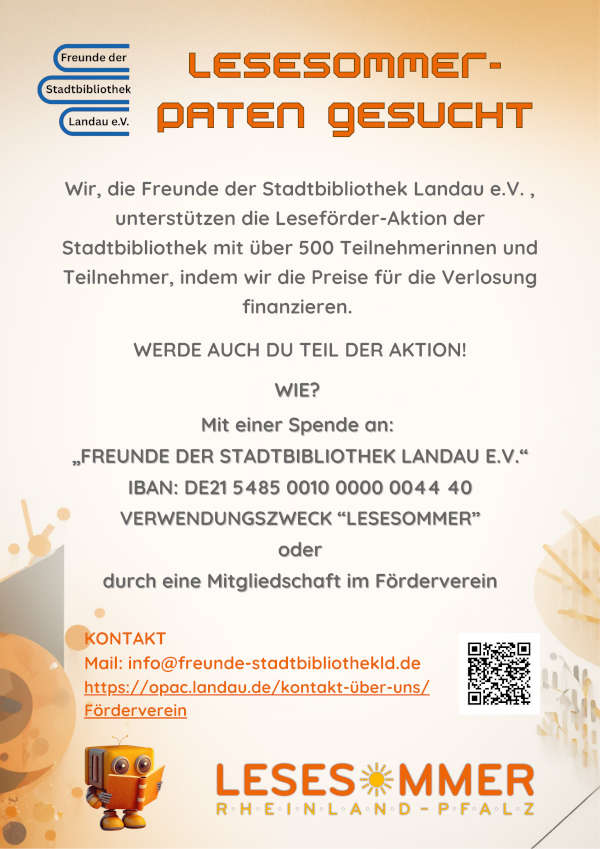LESESOMMER-Patinnen und -Paten 2026 in Landau gesucht