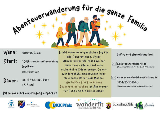 Abenteuerwanderung für die ganze Familie im Mai 2026 in Iggelheim