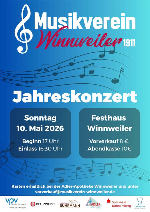 Jahreskonzert Musikverein Winnweiler im Mai 2026
