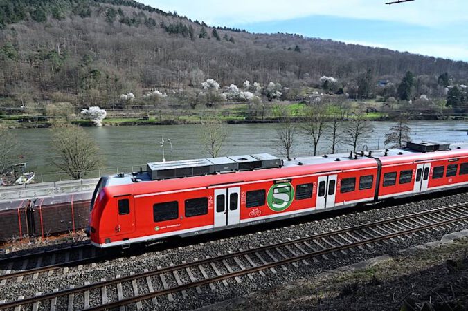 S-Bahn-Fahrzeug der Baureihe 425 am Neckar (Foto: Deutsche Bahn AG / Thomas Henne)