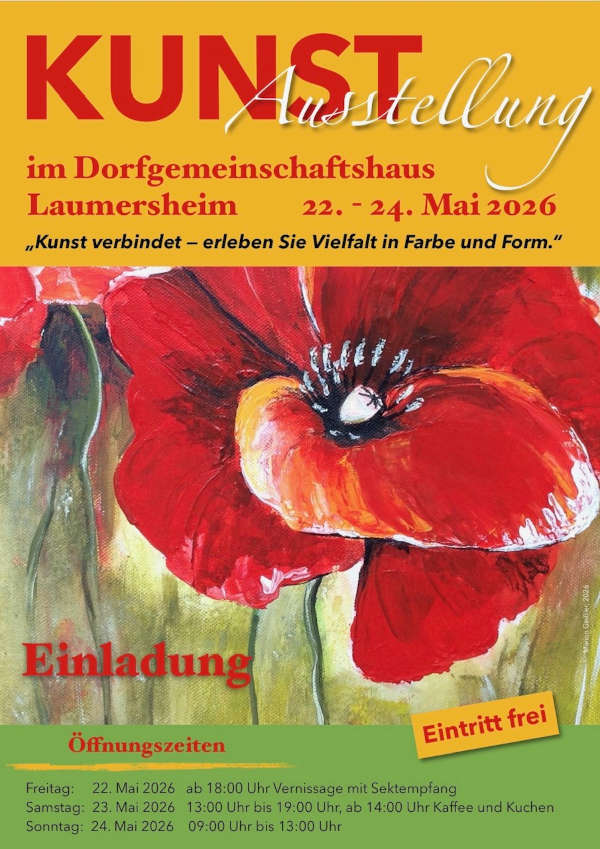 Kunstausstellung im Mai 2026 in Laumersheim
