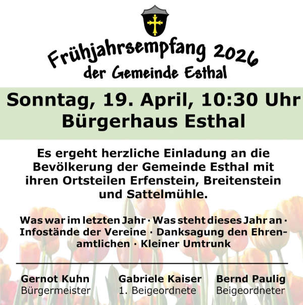 Frühjahrsempfang der Gemeinde Esthal im April 2026