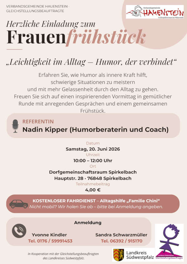 Frauenfrühstück in Spirkelbach: „Leichtigkeit im Alltag – Humor, der verbindet"