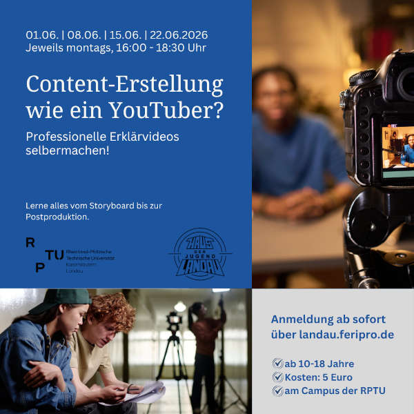 Medienprojekt "Content erstellen wie echte YouTube-Stars" im Juni 2026 in Landau