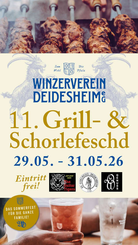 11. Grill- und Schorlefeschd im Juni 2026 in Deidesheim