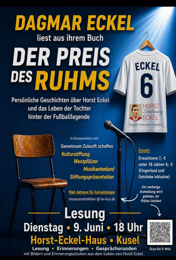"Der Preis des Ruhms" - Lesung mit Dagmar Eckel im Horst Eckel Haus in Kusel