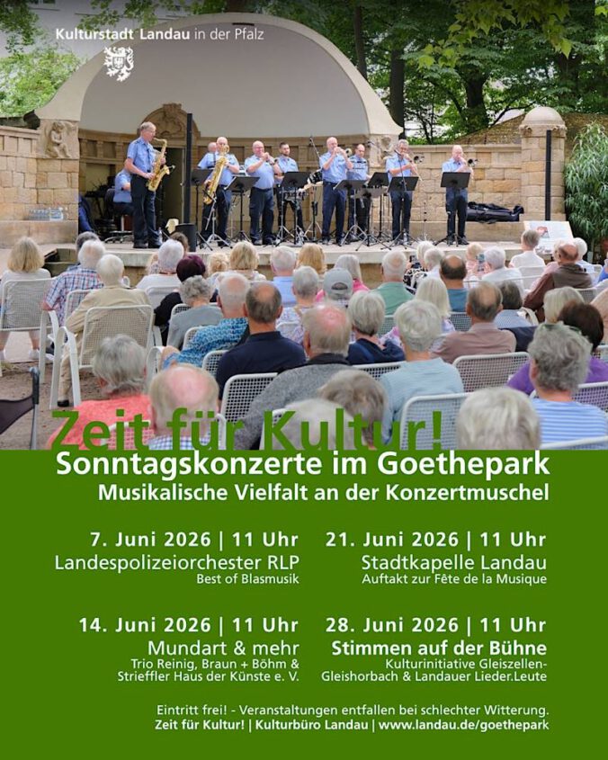 Sonntagskonzerte im Juni 2026 im Landauer Goethepark