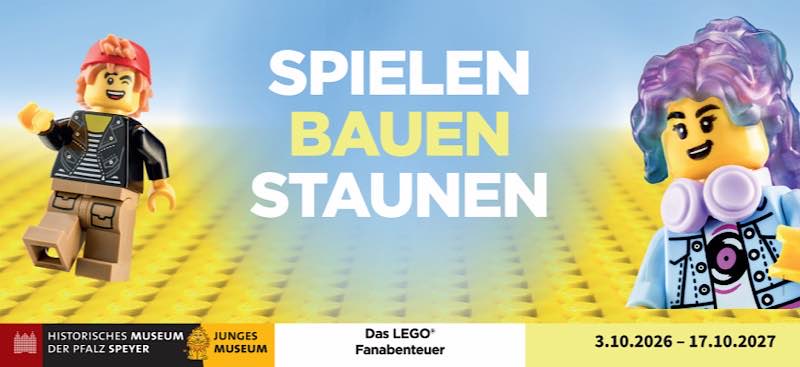 Ausstellungsmotiv "SPIELEN. BAUEN. STAUNEN. Das LEGO® Fanabenteuer" Gestaltung: L.-M. Malek, Foto: H.-G. Merkel