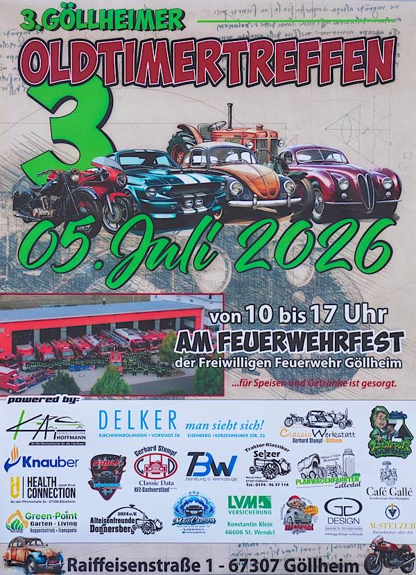 3. Göllheimer Oldtimertreffen im Juli 2026