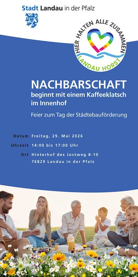 Quartiersmanagement Horst lädt im Mai 2026 zum Nachbarschaftstreffen im Malerviertel in Landau ein