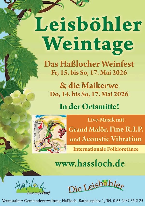 Leisböhler Weintage und Maikerwe 2026 in Haßloch
