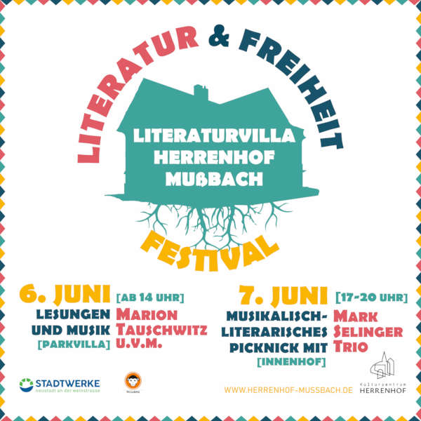 1. Literaturvilla-Herrenhof-Festival "Literatur & Freiheit" im Juni 2026 in Neustadt an der Weinstraße