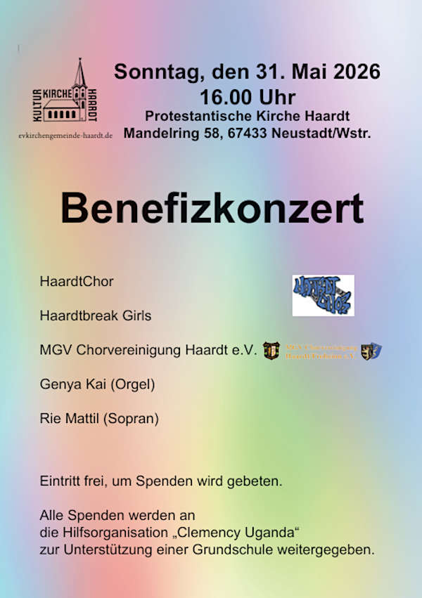 Benefizkonzert im Mai 2026 in Haardt