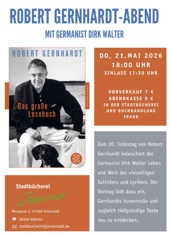 Robert-Gernhardt-Abend im Mai 2026 in Grünstadt