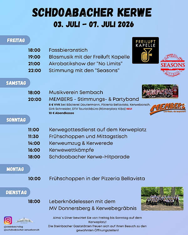 Steinbacher Kerwe im Juli 2026