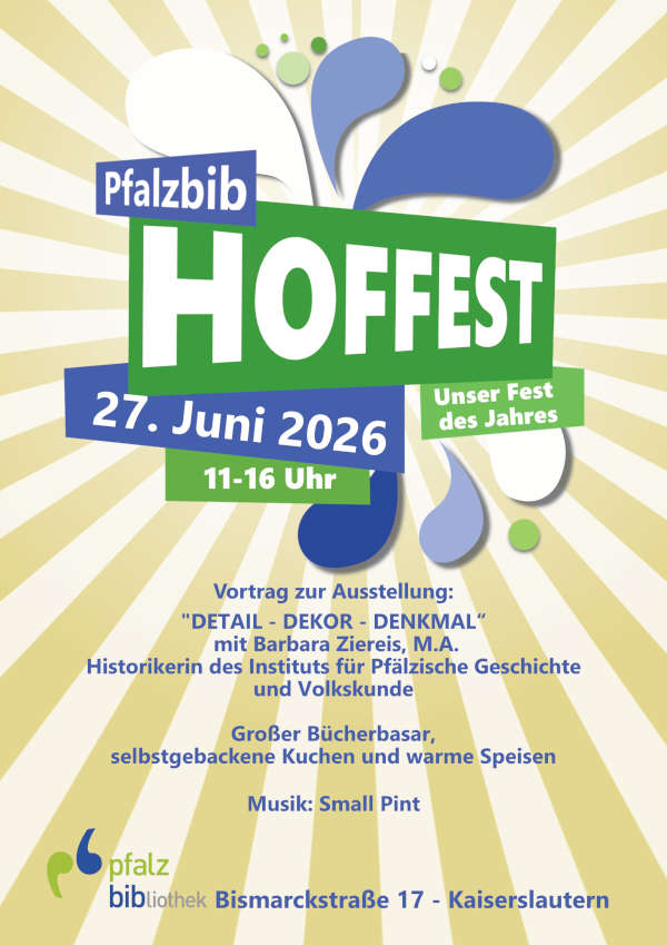 Hoffest im Juni 2026 in der Pfalzbibliothek in Kaiserslautern
