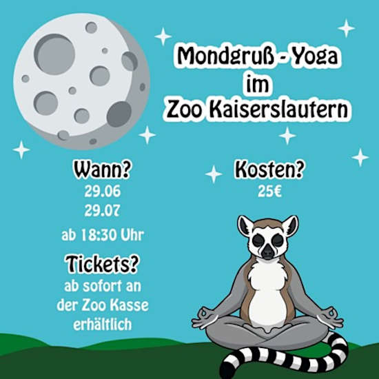 Mondgruß-Yoga-Abende im Juni und Juli 2026 im Zoo Kaiserslautern