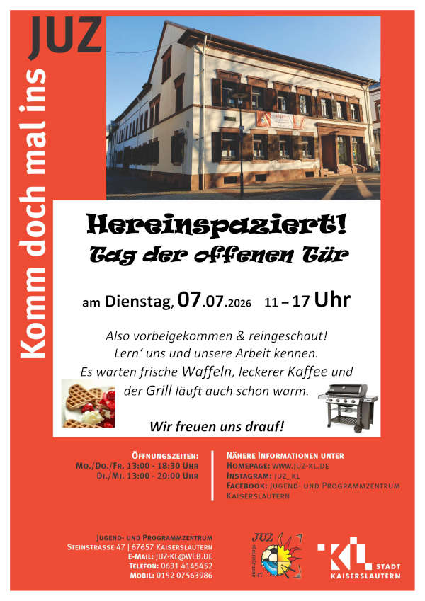 Tag der offenen Tür im Juli 2026 im JUZ Kaiserslautern