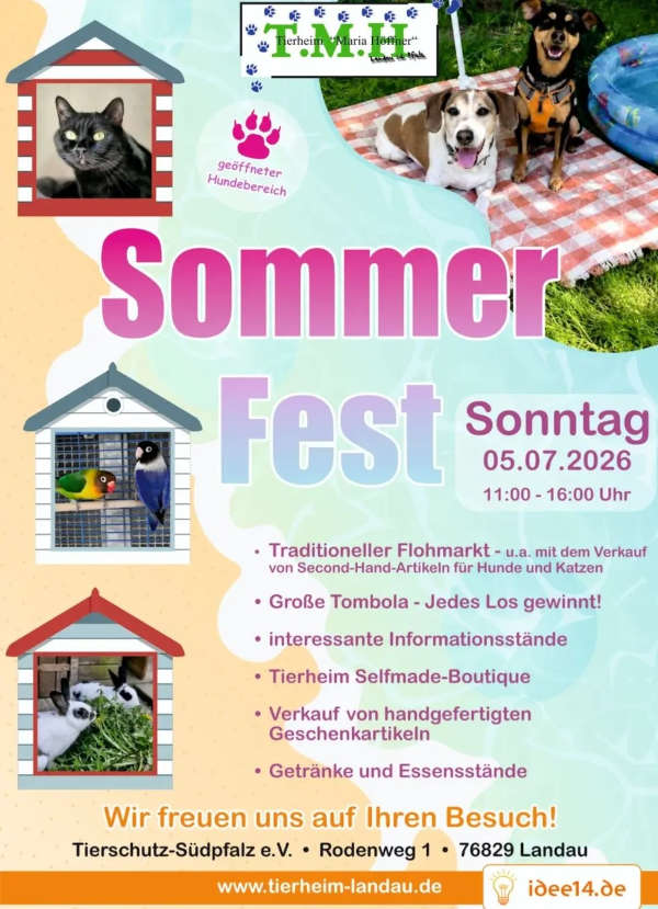 Sommerfest im Juli 2026 im Tierheim Landau