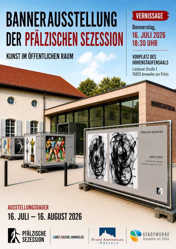 Pfälzische Sezession zeigt Banner im Juli und August 2026 in Annweiler am Trifels