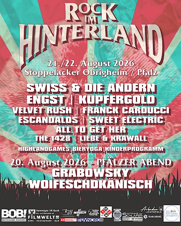 Rock im Hinterland Festival 2026 im August in Obrigheim