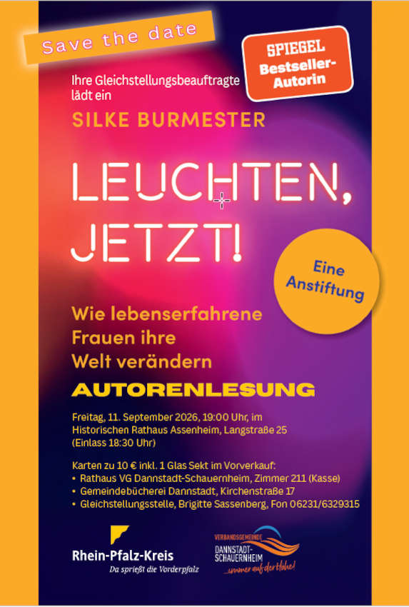 Lesung mit Bestsellerautorin Silke Burmester im September 2026 in Hochdorf-Assenheim