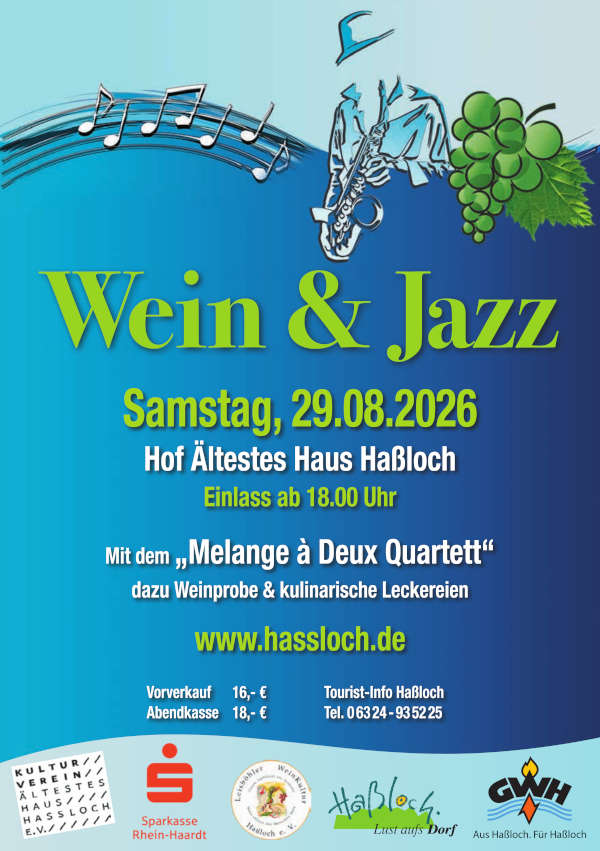 Wein & Jazz im August 2026 in Haßloch