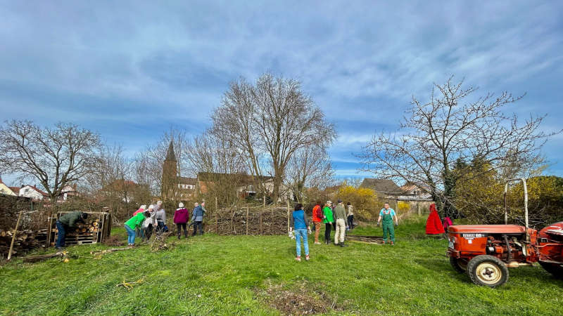 Die Nachbarn des Pflegebauernhofs der Starck Stiftung in Schweighofen packen kräftig mit an. (Foto: Georg Starck)