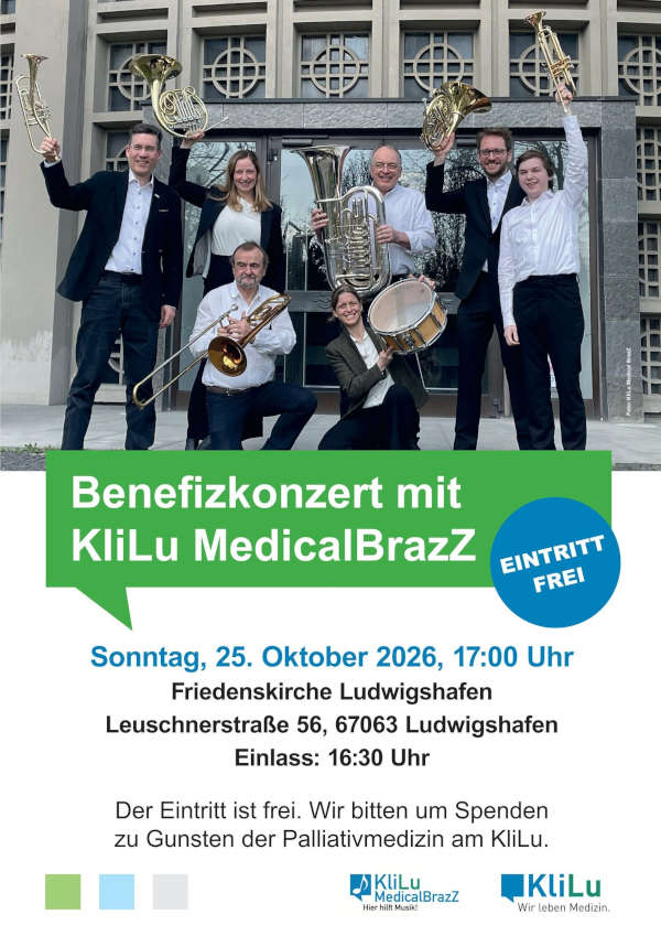 Benefizkonzert mit KliLu MedicalBrazZ im Oktober 2026 in Ludwigshafen