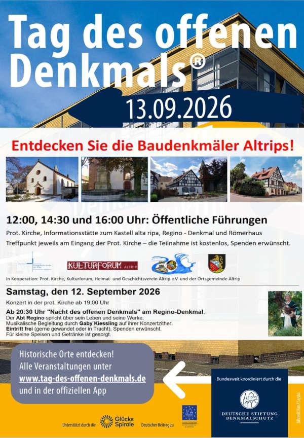 Tag des offenen Denkmals im September 2026 in Altrip