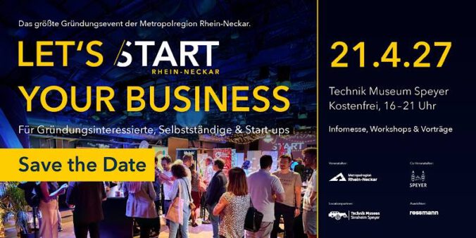 START Rhein-Neckar 2027: Das größte Gründungsevent der Region macht im April Station in Speyer