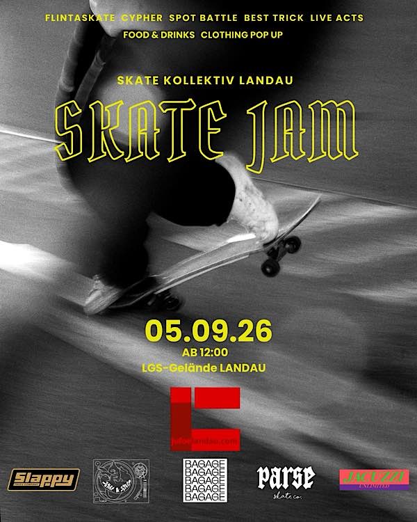 Das Landauer Skate-Kollektiv organisiert am 5. September 2026 erneut einen Skatejam auf dem LGS-Gelände in Landau. (Quelle: Skate Kollektiv Landau)