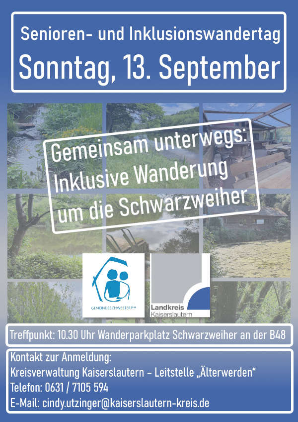 Inklusive Wanderung im September 2026 um die Schwarzweiher in der Verbandsgemeinde Enkenbach-Alsenborn