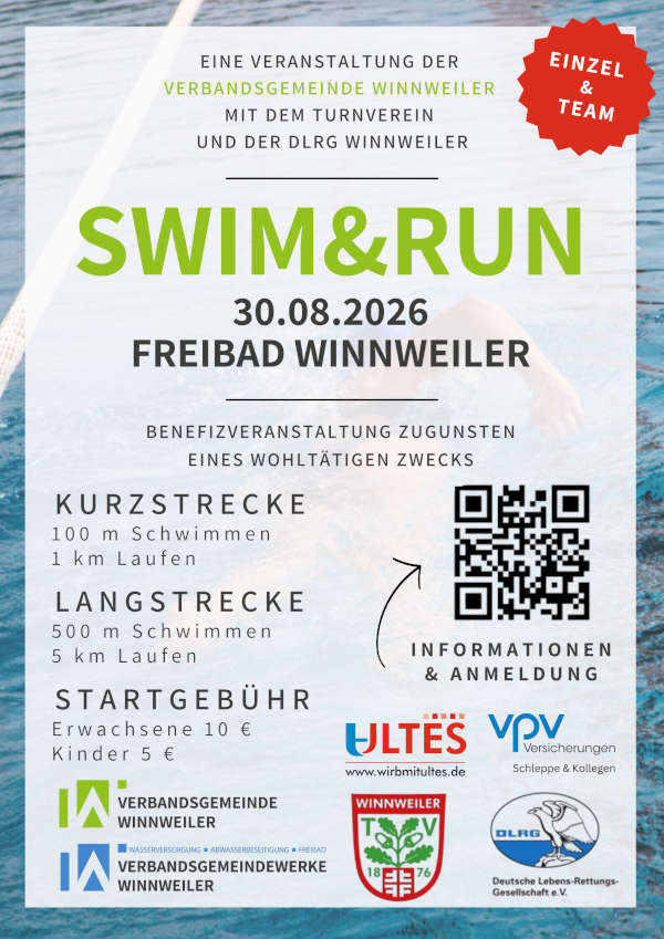 Swim&Run im August 2026 im Freibad Winnweiler