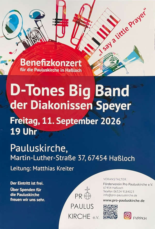 Benefizkonzert der Bigband D-Tones im September 2026 in Haßloch
