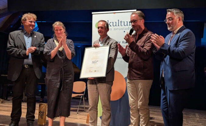 Michael Landgraf, Christine Wiegräbe, Friedrich Burkhadt, Pascal Bender, Marc Weigel (Foto: Stadtverband für Kultur Neustadt)