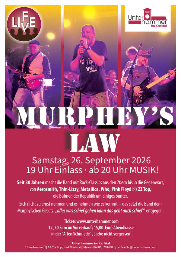 Murphey's Law im September 2026 im Karlstal