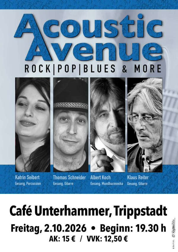 Acoustic Avenue im Oktober 2026 im Karlstal