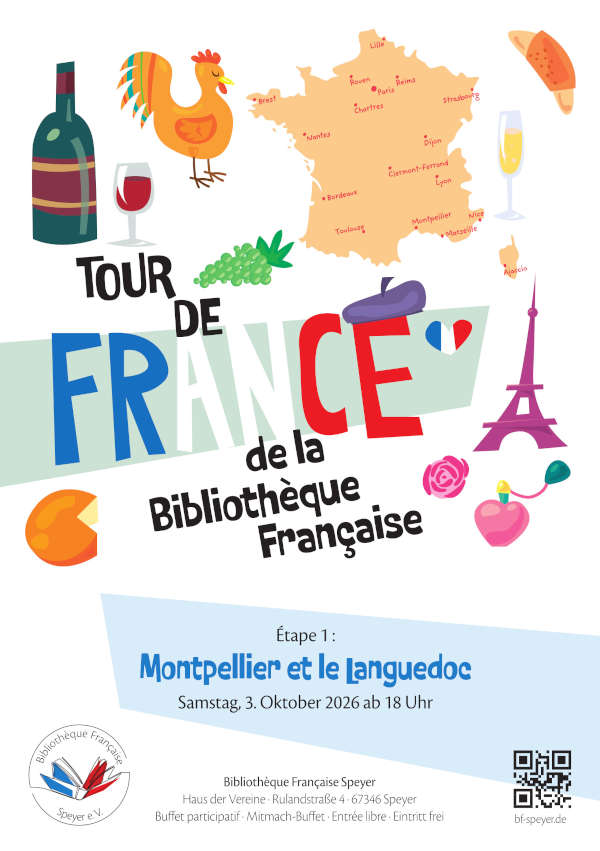 Tour de France de la Bibliothèque Française Speyer - Etappe 1 : Montpellier und das Languedoc im Oktober 2026 in Speyer