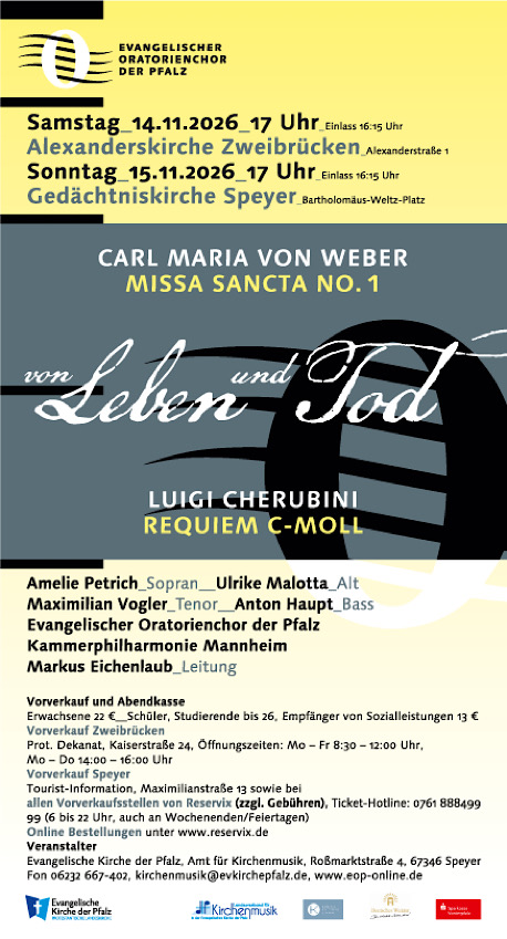 „von Leben und Tod“ im November 2026 in Zweibrücken und Speyer