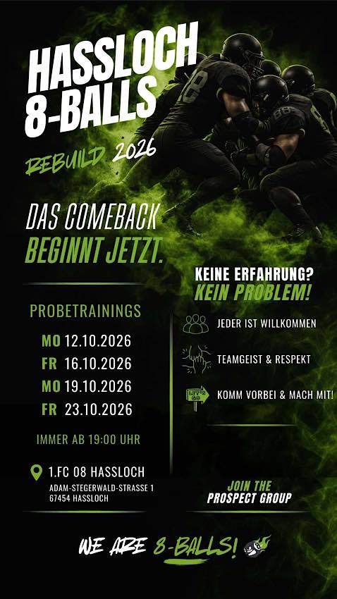 Haßloch 8-Balls starten Rebuild 2026 – „Das Comeback beginnt jetzt“