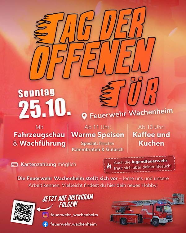 Tag der offenen Tür der Feuerwehr Wachenheim im Oktober 2026