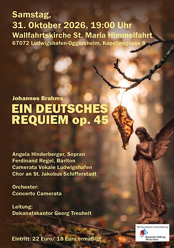 Brahms-Requiem im Oktober und November 2026 in Ludwigshafen und Schifferstadt